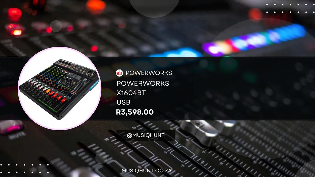 Ready to make every gig sound legendary?
PowerWorks analogue mixers bring pro features home: clean preamps, built-in effects, Bluetooth + USB – perfect for bands, churches, events &amp; home studios.
Which PowerWorks mixer is joining your setup? 
#PowerWorks #AudioMixing #LiveSoundSA