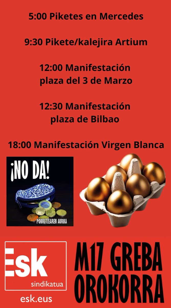 Esk_Mercedes's tweet photo. Etxebizitza eskubidea delako

Aberastasuna existirzen delako, baina esku gutxitan biltzen delako

Ezberdintasunak klase eta genero aurpegia duelako

Publikoa dena suntsitzen dutelako ekonomia militarizatzen duren bitartea

Gure etorkizuna erabakitzeko eskubidea dugulako https://t.co/NBlkrF8YBO