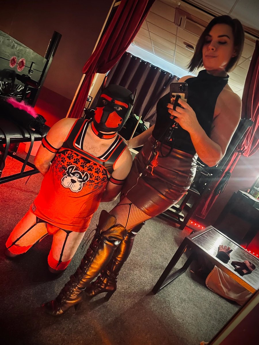 MKs_Mutt's tweet photo. How it started vs how it’s going.

Happy Monday!

With my Domme @MikaKitten and at the fantastic @VixenStudios https://t.co/R97fV4Z9tW