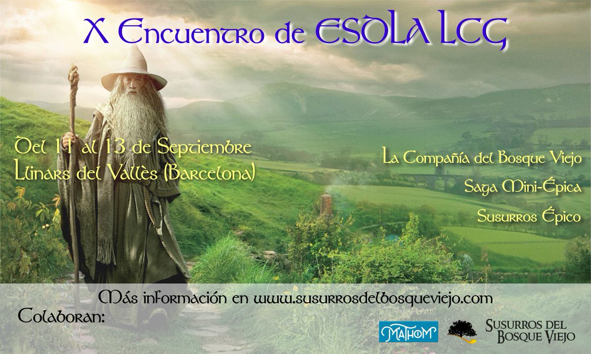 Ya tenemos todo disponible para el X Encuentro de ESDLA LCG. El más especial y espectacular que hemos hecho nunca!!
Info aquí:

susurrosdelbosqueviejo.com/index.php/even…
#esdla #lcg #esdlalcg