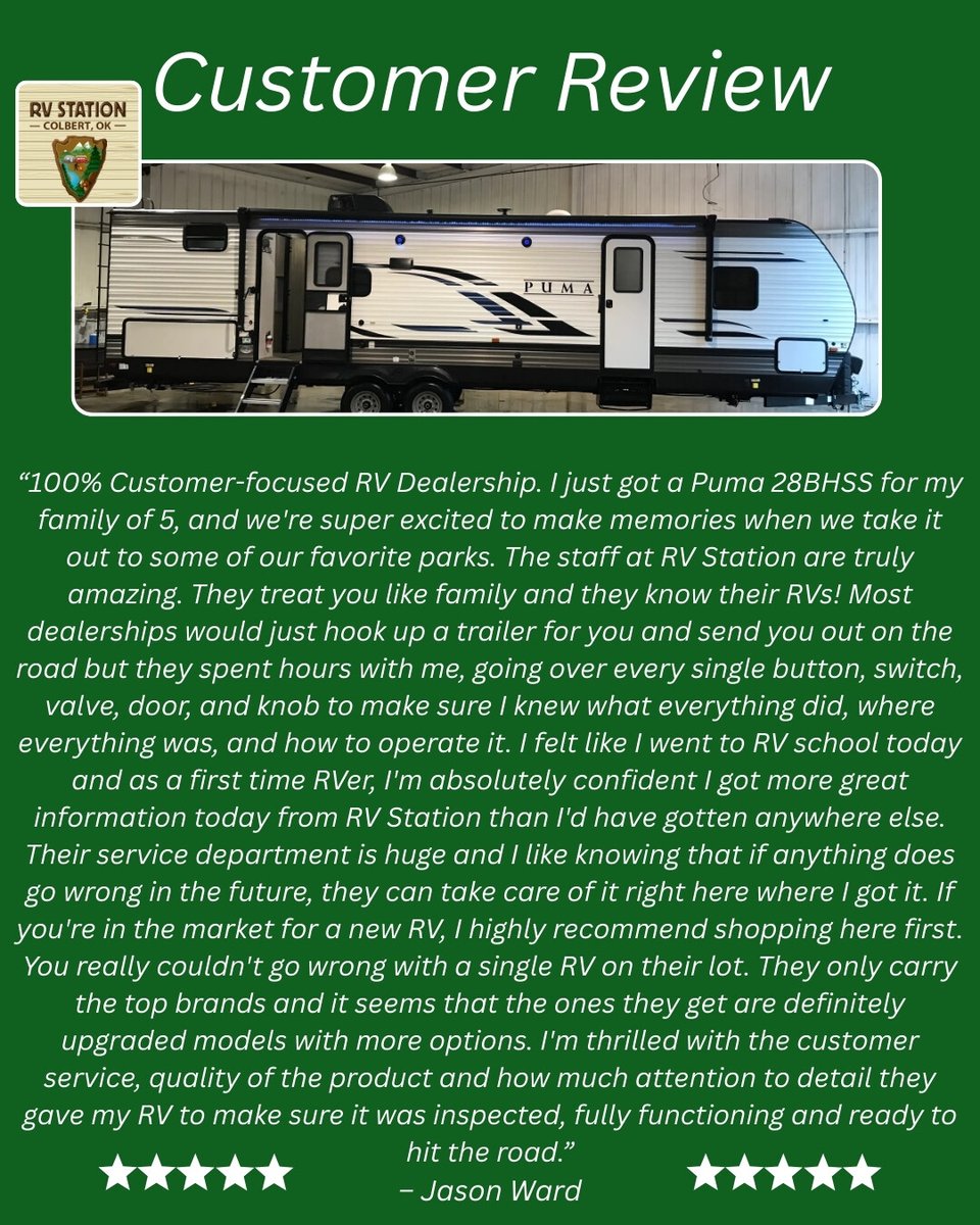 Learning every detail before hitting the road at RV Station Colbert 🚐 It’s all about making sure new RV owners feel confident and ready to travel!

Visit us today! ➡️ rpb.li/M9lS

#RVStationColbert #FirstTimeRVer #RVCommunity #CampingLife