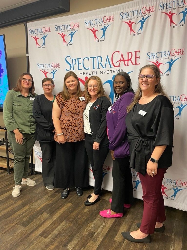 SpectraCare's tweet image. Thank you to Morgan Blankenship, Executive Director, at Dare to Hope for educating our staff on how to spot the signs of human trafficking in clients. #daretohope #caringisourcalling #spectracare