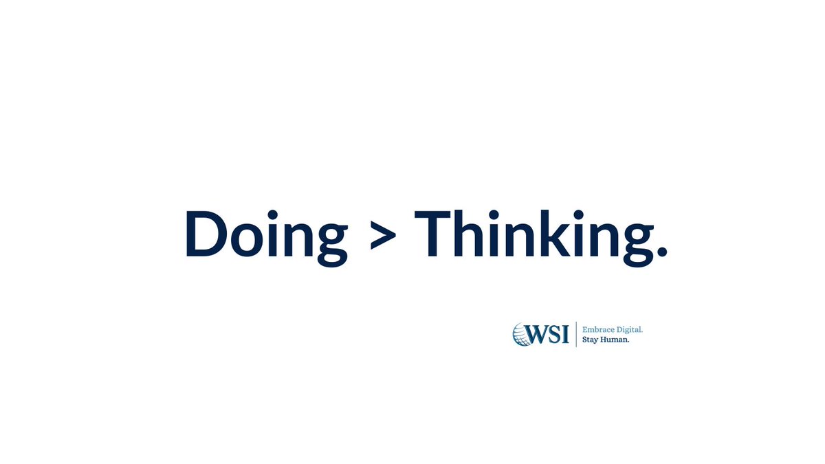 wsi_biggs's tweet photo. “Doing > Thinking.”

Thinking has value.
Planning has value.

But many ideas stay stuck in the thinking stage.

Try the thing. Test the tool. Start the project.

You will learn more in one hour of doing than in a week of debating.

Happy Monday! https://t.co/qPOSN5Ibpz
