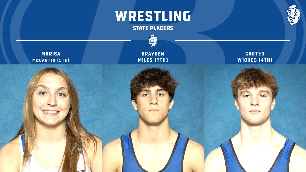BrunswickCSD's tweet photo. Congratulations to the BHS student-athletes who had outstanding performances at this weekend's State Wrestling meet! They faced some of the toughest wrestlers in Ohio, and we couldn't be prouder of their effort and determination. Way to go, Marissa, Brayden, and Carter! We are so proud of you! #BrunswickPRIDE #GoBigBlue