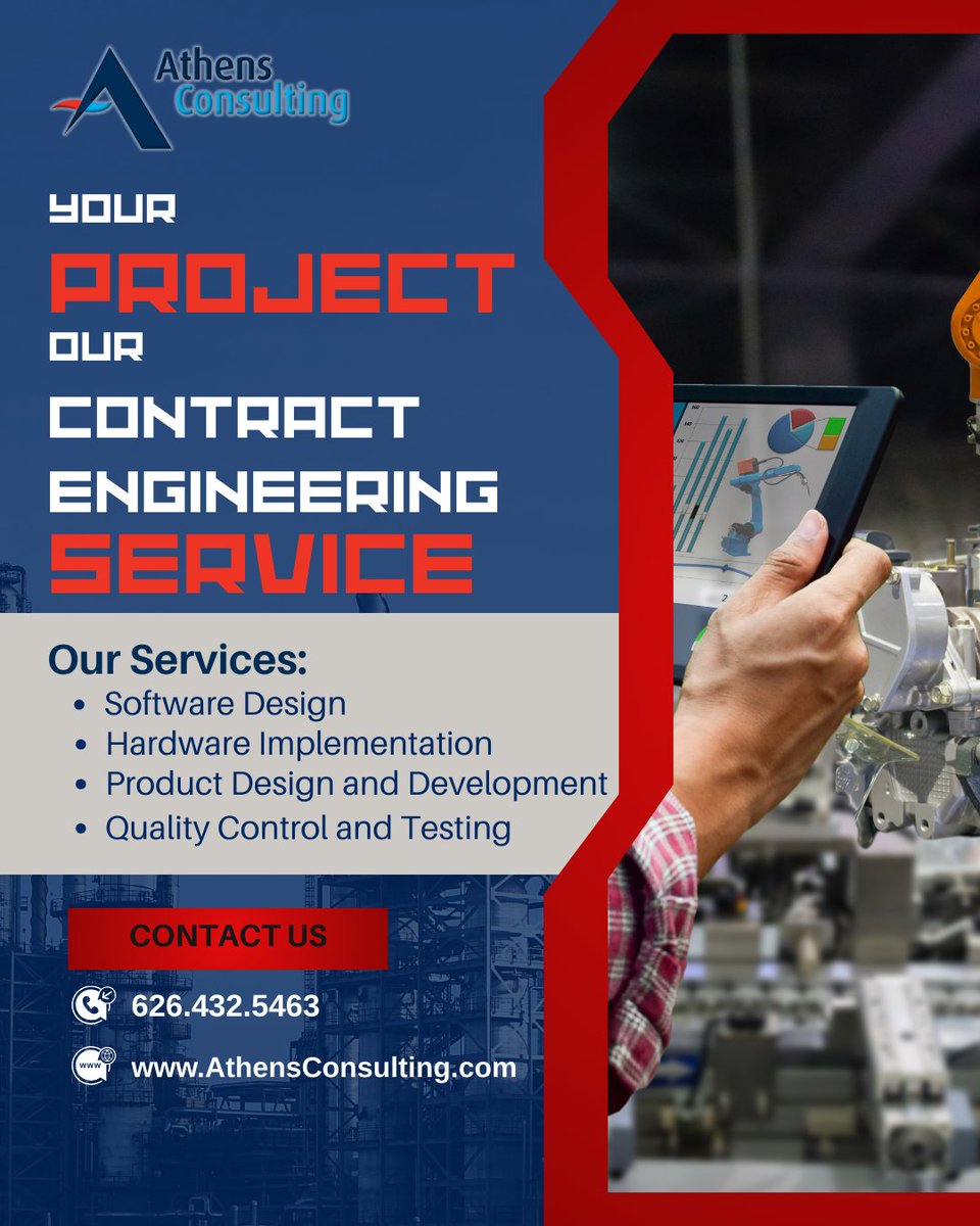 Athens_Consult's tweet photo. Let us help you meet your project goals.
#contractengineering #software #hardware #productdesign #QualityControl https://t.co/FkZjwiHiaU