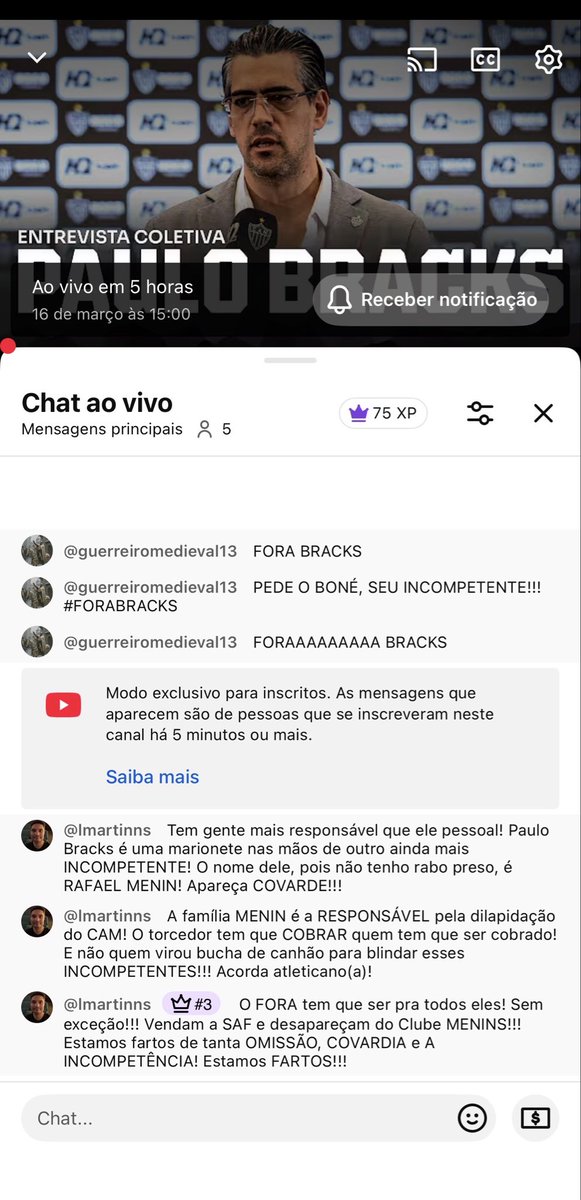 Aproveite a oportunidade e já deixe seu recado cheio de afeto a <a href="/rubensmenin/">Rubens Menin</a>, <a href="/rafaelmeninsouz/">Rafael Menin</a>, Paulo Bracks e toda essa CORJA de COVARDES e INCOMPETENTES que estão no comando do <a href="/Atletico/">Atlético</a>!