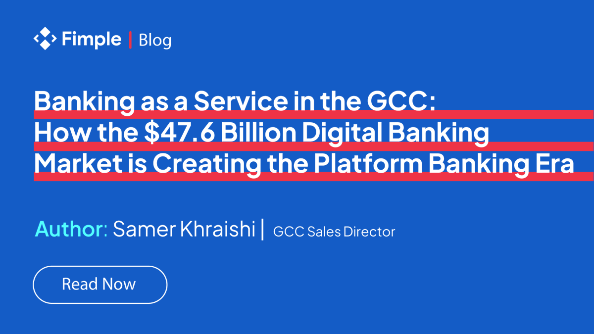 Fimpleos's tweet photo. Why is Banking as a Service becoming a strategic priority for GCC banks in 2026?

In this new article, Samer Khraishi, Our GCC Sales Director, explores why Banking as a Service is rapidly becoming core infrastructure for banks across UAE, Saudi Arabia, Bahrain, Qatar, Kuwait, and Oman.

From the rise of digital banks and embedded finance to API-first banking models and open banking regulation, the article explains how financial institutions can compete in a $47.6B digital banking market through platform thinking rather than legacy limitations.

A strong perspective on where GCC banking is heading and what institutions need to prioritize now.

Read the full article here: https://t.co/THb3g4t6wJ

#BankingAsAService #BaaS #GCCBanking #SaudiBanking #UAEBanking #PlatformBanking #OpenBanking #EmbeddedFinance #DigitalBanking #CoreBanking #Fimple
