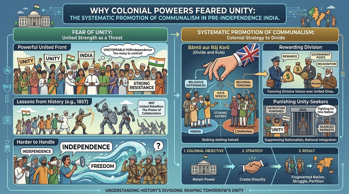 Why Colonial Powers Feared Unity: The Systematic Promotion of Communalism in Pre-Independence India.
 #BritishRaj #NationalUnity