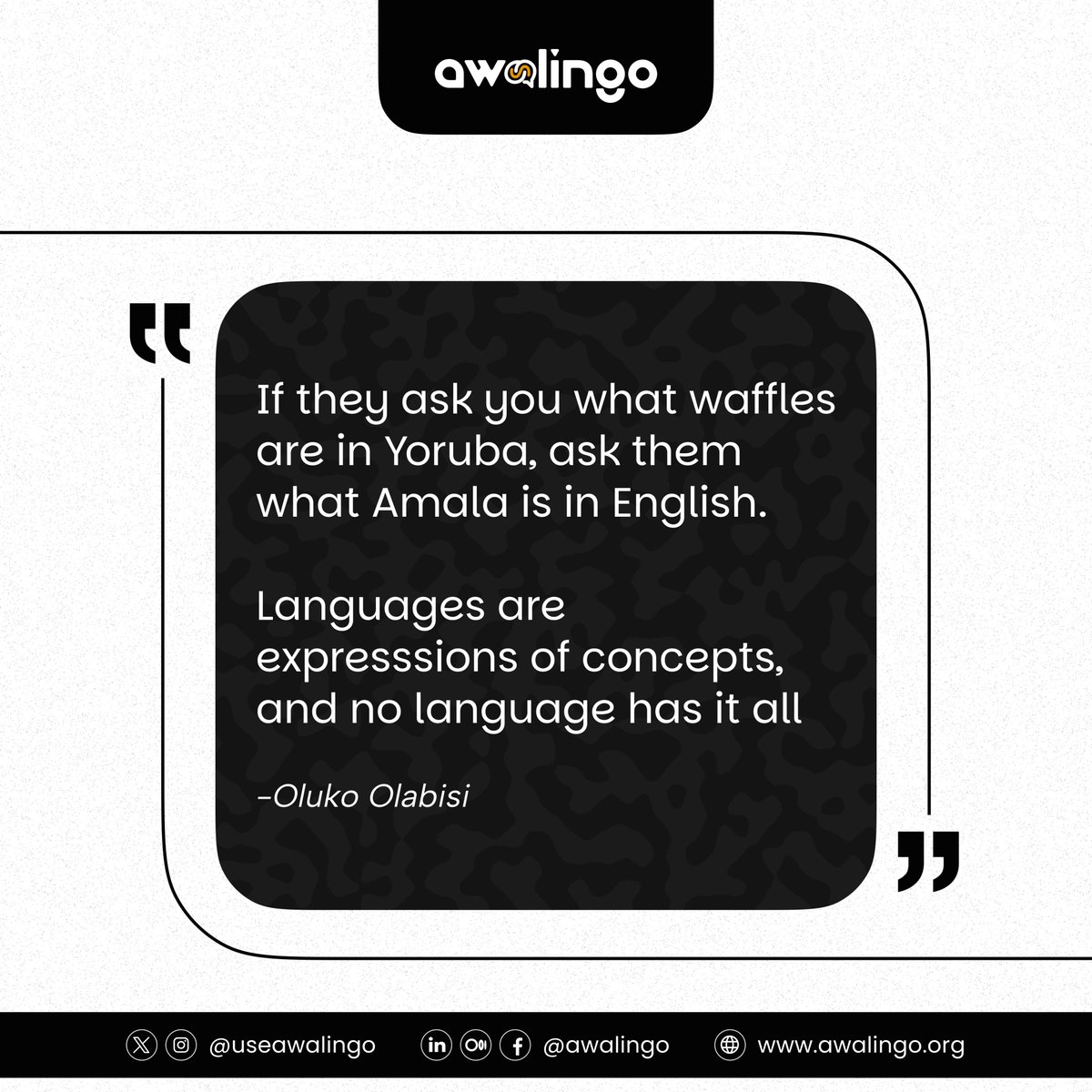 useawalingo's tweet photo. Languages are expressions of concepts, and no particular language has it all.
Join our waitlist: https://t.co/5GluZgiKLK
#Language #itsawalingo #awalingo https://t.co/Es9uV1aX1c