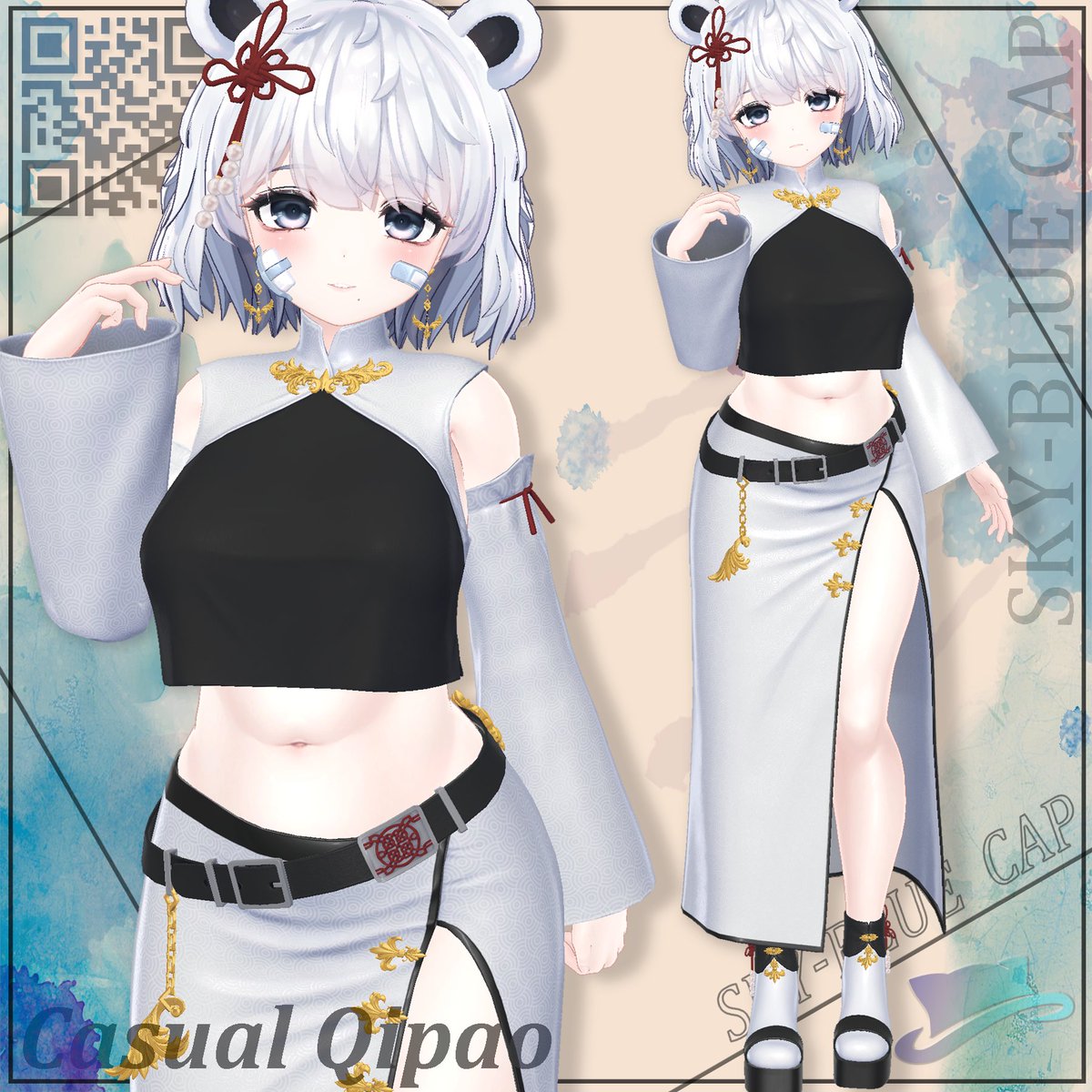 SkyblueCap0's tweet photo. Casual QipaoのKumaly対応が完了しました！✨

かわいいカジュアルチャイナ風コーデ🐼
クマリでも着られるようになりました！
ぜひチェックしてみてください👇
https://t.co/0eTJkxsZWn

🎉RT & Follow Event🎉(~3/18 PM 11:59)
抽選で5名様に
Casual Qipao衣装をプレゼント！
応募方法
①この投稿をRT
②フォロー

🌟SALE🌟
クマリ対応セール中！
2200 ➡️ 1700 (3/16 ~ 3/31)
🎉FULLPACK SALE🎉
5500 ➡️ 4500 (3/16 ~ 4/30)

#VRChat
#VRChat_avatar
#VRChat衣装
#booth_pm
#Kumaly
#クマリ
#Kumaly3D
#セール