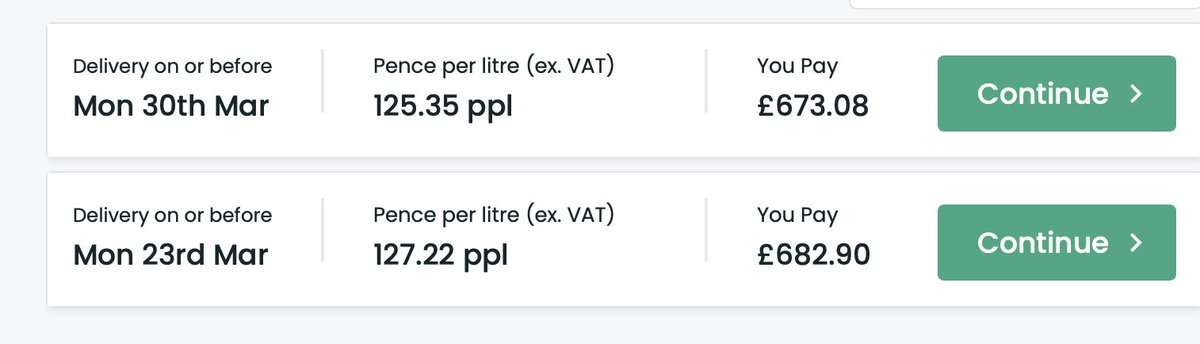 Just received a quote from boilerjuice.com for 500 litres of heating oil: 125.35 pence per litre. More than double what it cost in January of this year. Price gouging?
#Heatingoilripoff <a href="/RachelReevesMP/">Rachel Reeves</a> <a href="/Keir_Starmer/">Keir Starmer</a>