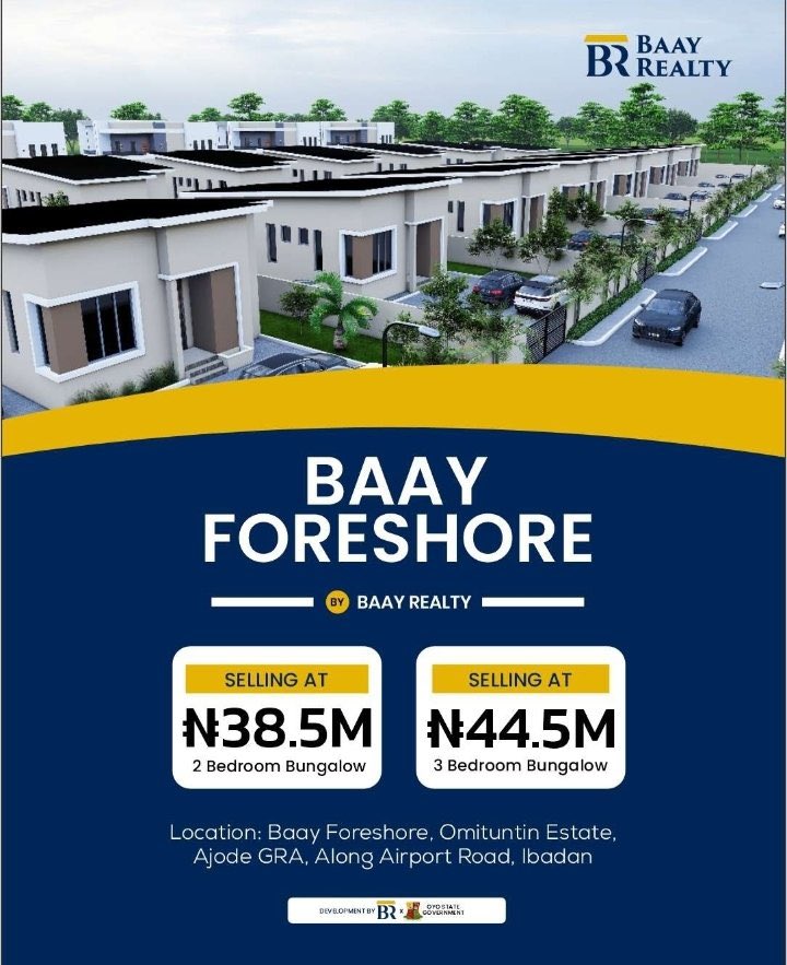 Adeloye4444's tweet photo. 24 units of government allocated 2 and 3 bungalows in Ibadan.

5 million naira deposit and it's yours. https://t.co/CVfwBMQ5As