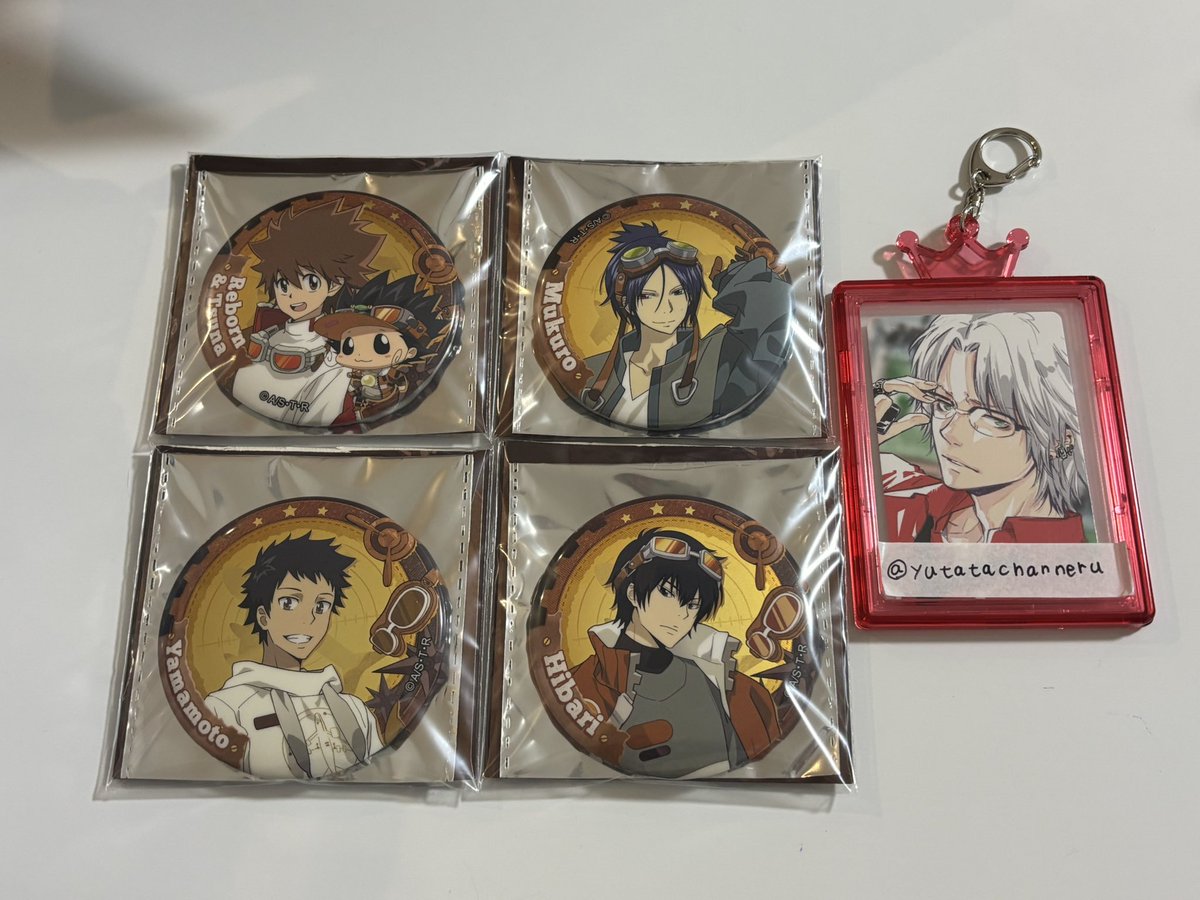 yutatachanneru's tweet photo. 【交換 譲渡】

家庭教師ヒットマンREBORN! 中国缶バッジ 
匣翼巡航 POP-UP SHOP トレディーグ　缶バッジ

譲▶︎綱吉 山本 骸 雲雀
求▶︎同種獄寺

検索からもお気軽にお声がけください。 https://t.co/xhDNkngIXd