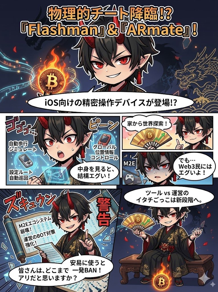 mapupresident's tweet image. #M2E #Web3Gaming 

ついにハードウェア側から物理的なチート級デバイスが堂々と出てきたね。

Brook Gamingが発表したiOS向けの精密操作デバイス『Flashman』と『ARmate』のニュースなんだけど、これ中身を見ると結構エグい。