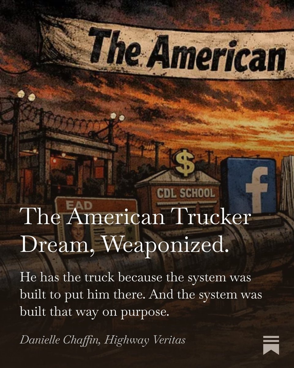 My latest article.

"How is someone here illegally behind the wheel of an 80,000lb truck?

This is the question I am asked more than any other. It deserves a real answer, but it’s not simple. In fact, Gord Magill wrote an entire book to explain how we got here. I highly recommend