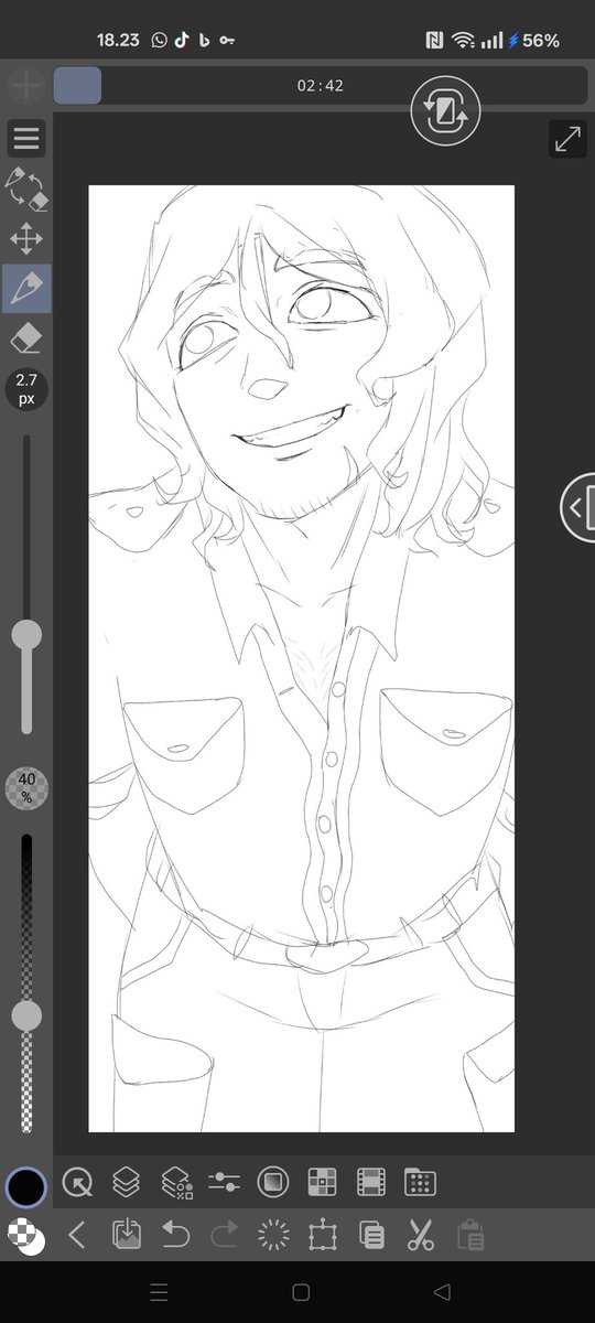 struggled so hard with drawing his ugly face (⁠ب⁠_⁠ب⁠) #wip #stradebtd #strade