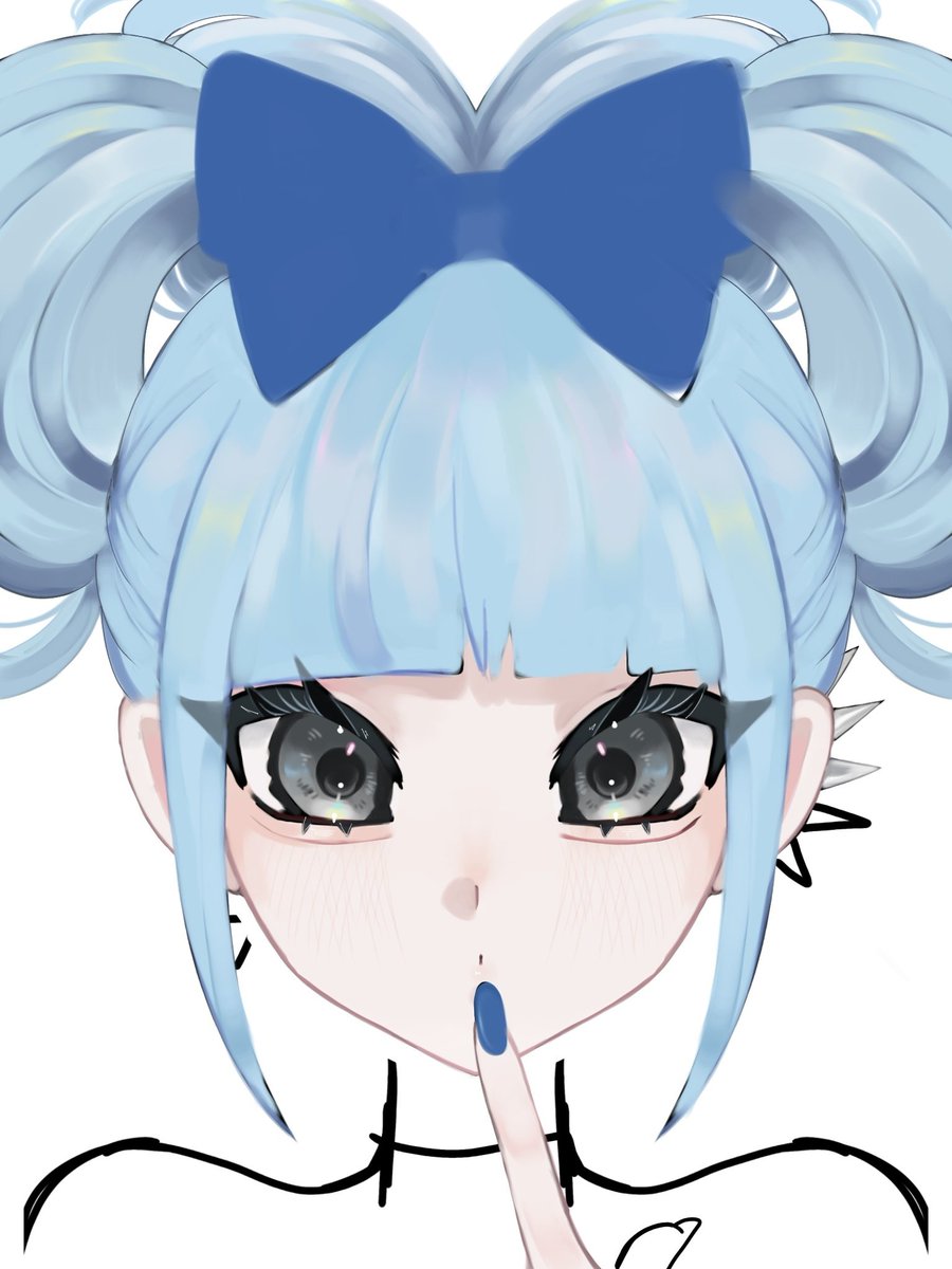 シナモロールミクちゃんの髪型した彗流ちゃん描きたくて描いてた、そして途中