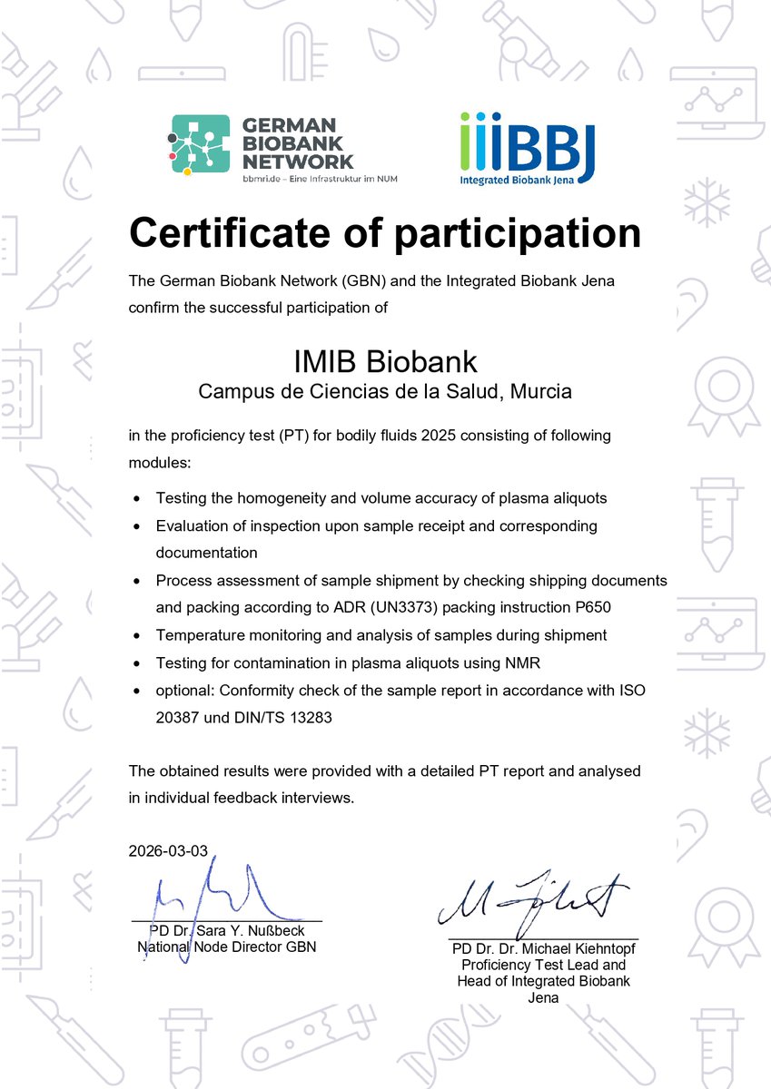 Biobanco IMIB Pascual Parrilla tweet media