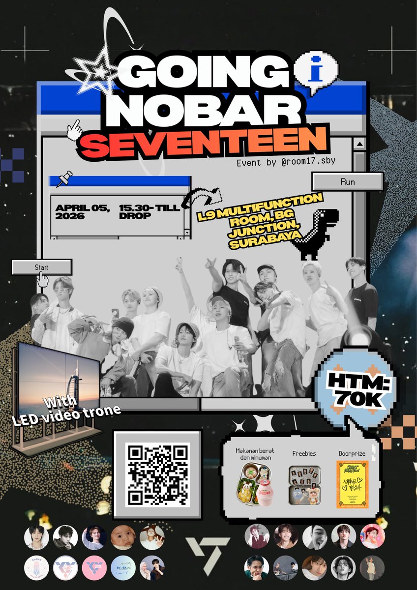 jeonghxnniehae's tweet photo. CARAT Surabaya &amp; sekitarnya!💎🥳
GOING NOBAR: SEVENTEEN World Tour (NEW_) ENCORE 🪩✨

📆Minggu, 5 April 2026
🕒15.30 WIB
💰70K (DP 50K)
📍: BG Junction Surabaya
👕Blue, Denim, and White

Limited seats, registration here!
🔗https://t.co/hGw0bBYqKM

See you, Caratdeul✨
@room17sby https://t.co/qvJ7ABk0Ga