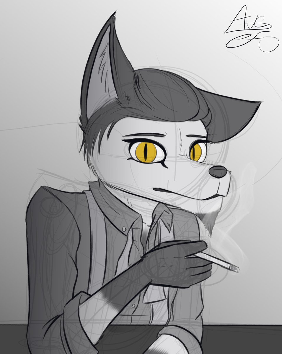 Sketch Time: 1:17
I grabbed a photo of Humphrey Bogart as a reference for this sketch. I thought Mackie would look right at him in prohibition-era, unkempt attire.
#vintage #anthro #furryart