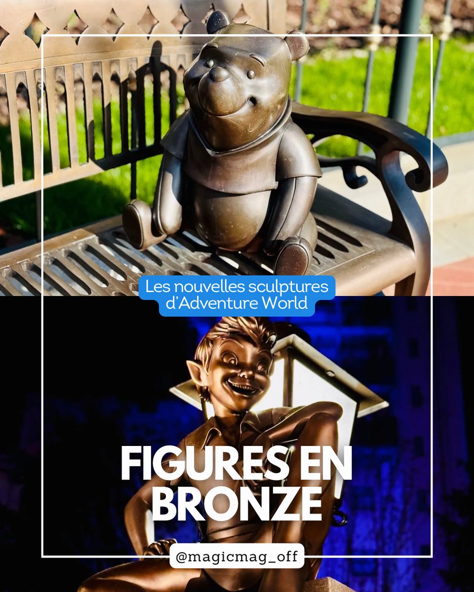 magicmag_off's tweet photo. ✨ Hier, à l’avant-première Pass Gold, nous avons découvert les nouvelles sculptures en bronze du Gazebo Garden. De Winnie aux chiots dalmatiens jusqu’à Peter Pan, chaque personnage rend la promenade magique.
Photos : © MagicMag
#Disney #DisneylandParis #DLP #DisneyAdventureWorld https://t.co/Vvuk57fGg4