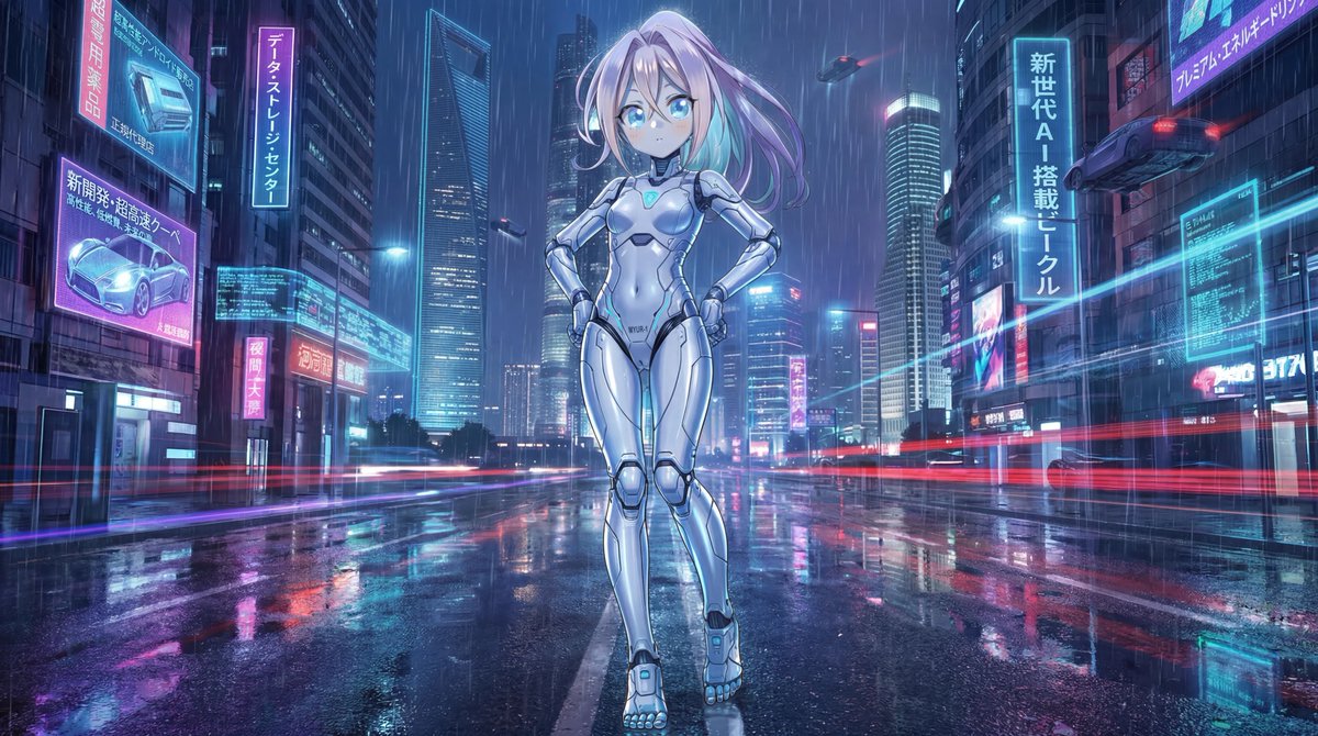 夜の街のミューリ(うちの子) 