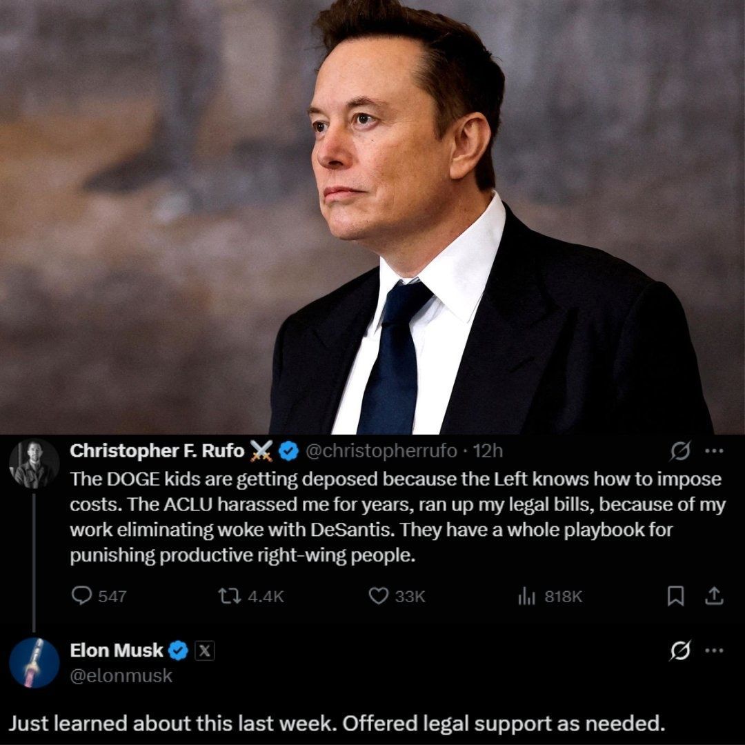 🚨 HUGE NEWS: Elon Musk just pledged FULL financial and legal support to the DOGE kids who worked under President Trump exposing fraud. Now the left is trying to destroy them with lawsuits and pressure campaigns. Musk stepping in to defend them. LFG. 🇺🇸
