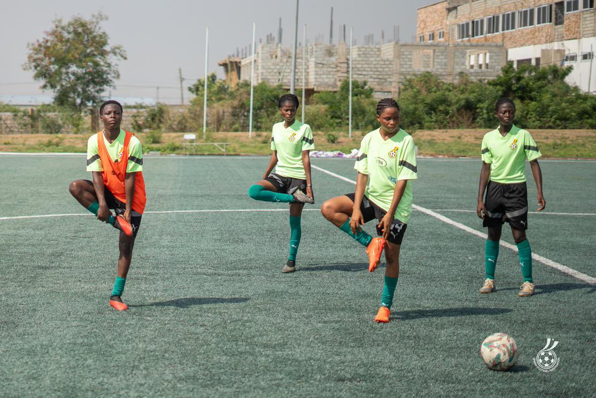 GhanaWNT's tweet photo. Our Black Maidens are putting in the work ahead of their fixture against Togo!

1st leg: 10-12th April in Lome.

#ShineBlackMaidens✨ https://t.co/fGuZy3IOSw