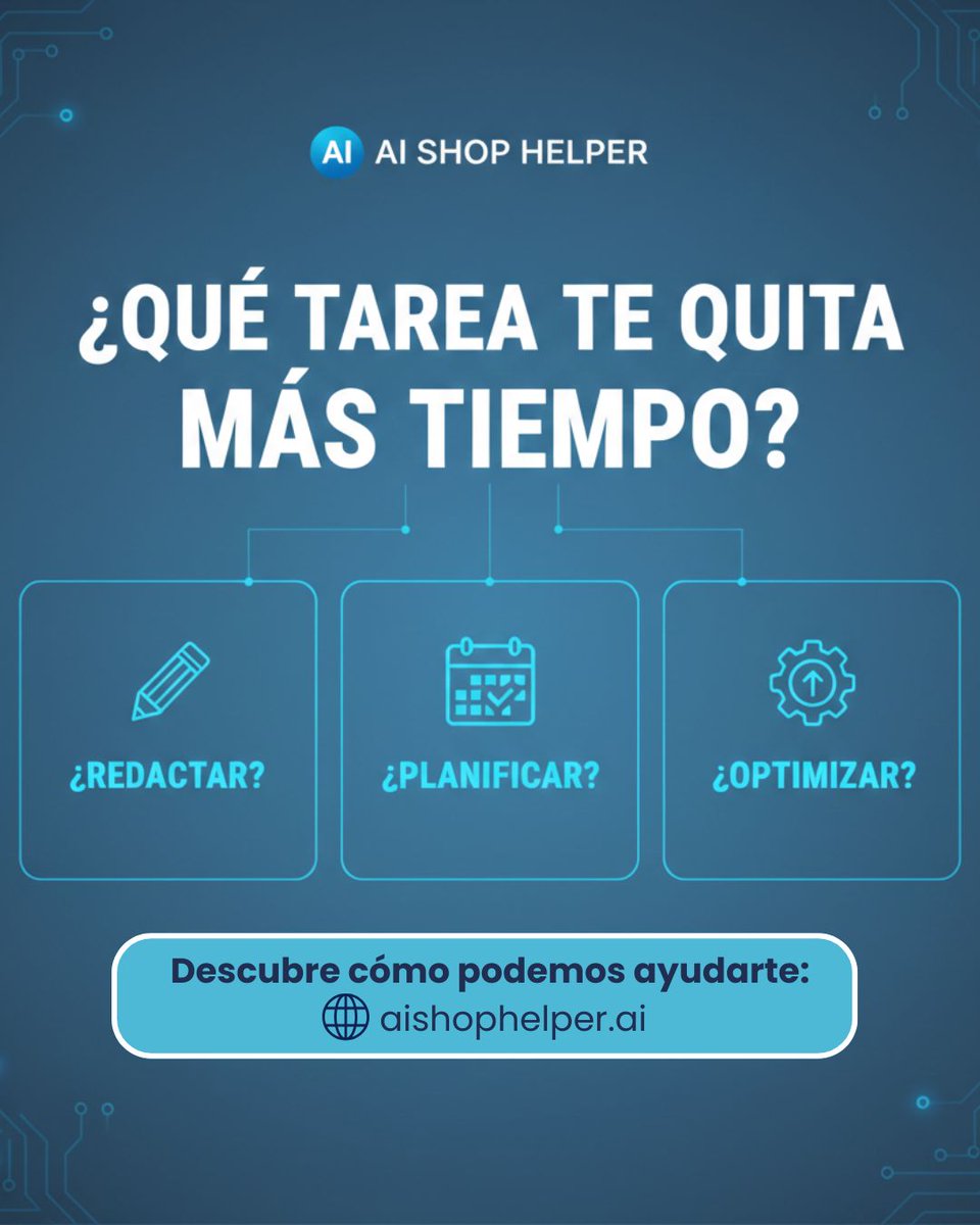 aishophelper's tweet photo. Seamos sinceros: el día solo tiene 24 horas y tú tienes mil frentes abiertos.🤯 

En AI Shop Helper no hacemos magia, pero nuestra IA se le parece mucho cuando se trata de devolverte tu tiempo. Infórmate en https://t.co/2uxlZD5fdr.

#GestionDelTiempo #MarketingDigital https://t.co/Tmyna65YOU