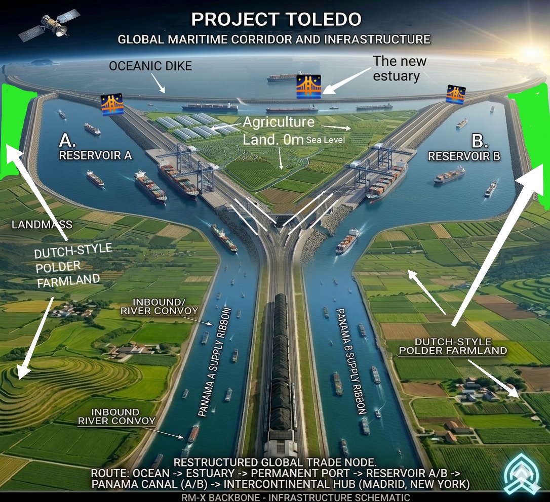 Pulaza_1's tweet photo. #ProjectToledo #RMXBackbone #LuleConcept #MacroEngineering #TMXTrain #PanamaCanalAandB #InfrastructureInnovation #MegaProjects #ContinentalConnection #SupplyChainStability #CoastalProtection #EngineeringVision #FutureCities #AtlanticCorridor #MaritimeLogistics #PulsarFoundation https://t.co/uNzPb4pImR