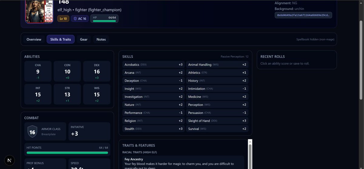 DCent_Battle's tweet photo. Our DnD platform is coming along nicely! Now using your NFTs to make a character is easy! https://t.co/YlwodHnaof