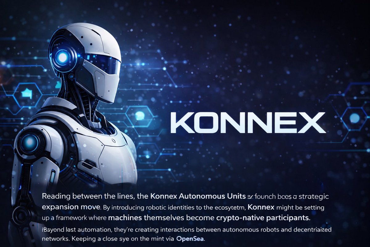 Autonomous machines joining decentralized networks is a concept we don’t see explored often.

With <a href="/konnex_world/">Konnex</a> Autonomous Units, it feels like the project is experimenting with something bigger than just NFTs robotic identities that can exist and evolve within the ecosystem