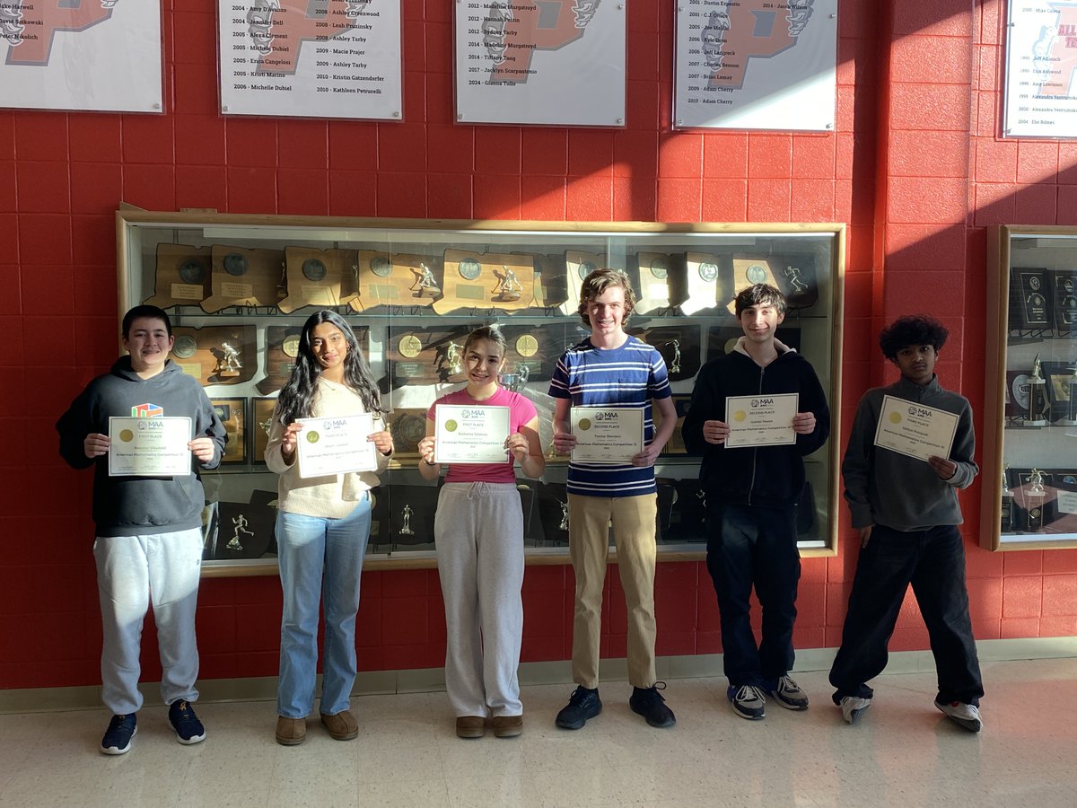 Congratulations to the PHS finalists who took part in this year’s American Mathematics Competition this past November.  Great job and thank you for representing Pomperaug in this academic competition!