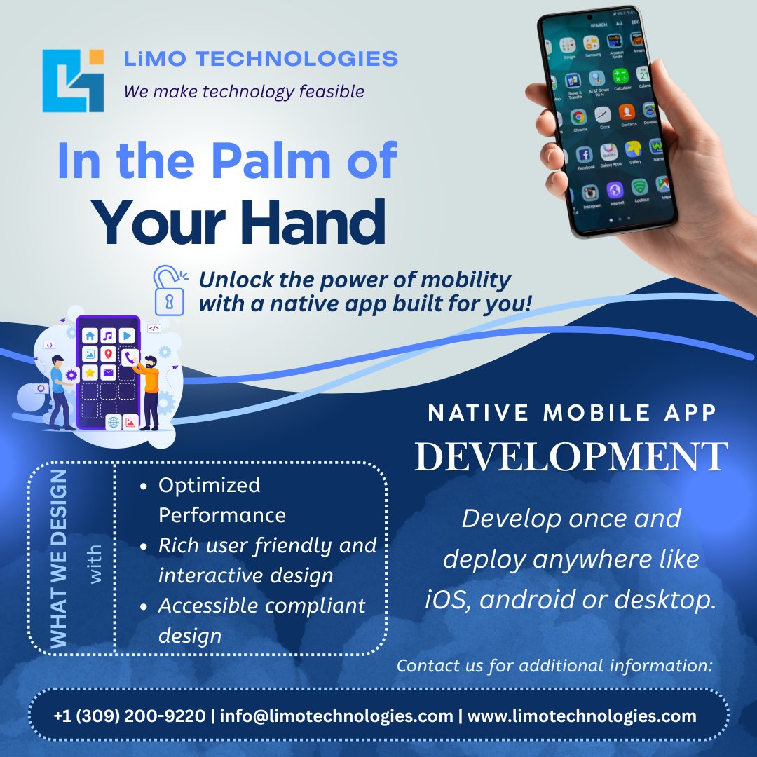Limo_tech's tweet photo. @Limo_tech- Engineering native mobile applications with speed, stability, and efficiency.
#nativemobileapp #mobileappdevelopment #websitedevelopment #webappdevelopment #digitalmarketing https://t.co/WsyhVeBZT5