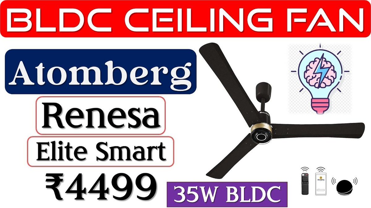 GadgetsShiksha's tweet image. The Atomberg Renesa Elite Smart BLDC Ceiling Fan is a cutting-edge choice for energy-efficient cooling in any space. Its smart features, sleek design, and silent operation make it a top pick! 🌬️ #Atomberg #SmartCeilingFan #EnergyEfficient ►youtu.be/ncqFXhHB3W0