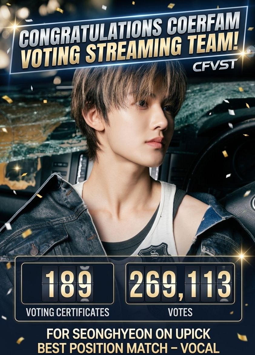 CortisHaven's tweet photo. HARD WORK PAYS OFF! 🏆✨
Huge congratulations to the COERFAM Voting Streaming Team for their incredible dedication during the UPICK Best Position Match - Vocal!
Together, we gathered:
✅ 189 Voting Certificates
✅ 269,113 Total Votes
#Seonghyeon #COERFAM #CFVST #UPICK #Cortis https://t.co/kkKIADi9u0