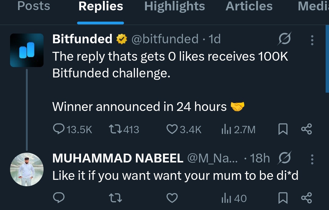 M_NabeelPK's tweet photo. @bitfunded @AlvaFinder This is completely unfair. The "winner" you selected replied just 1 minute before the announcement, while my reply had 0 likes for 18 hours. How is that fair? Looks like the contest was rigged from the start. 🚩 https://t.co/3sceNmlUzv