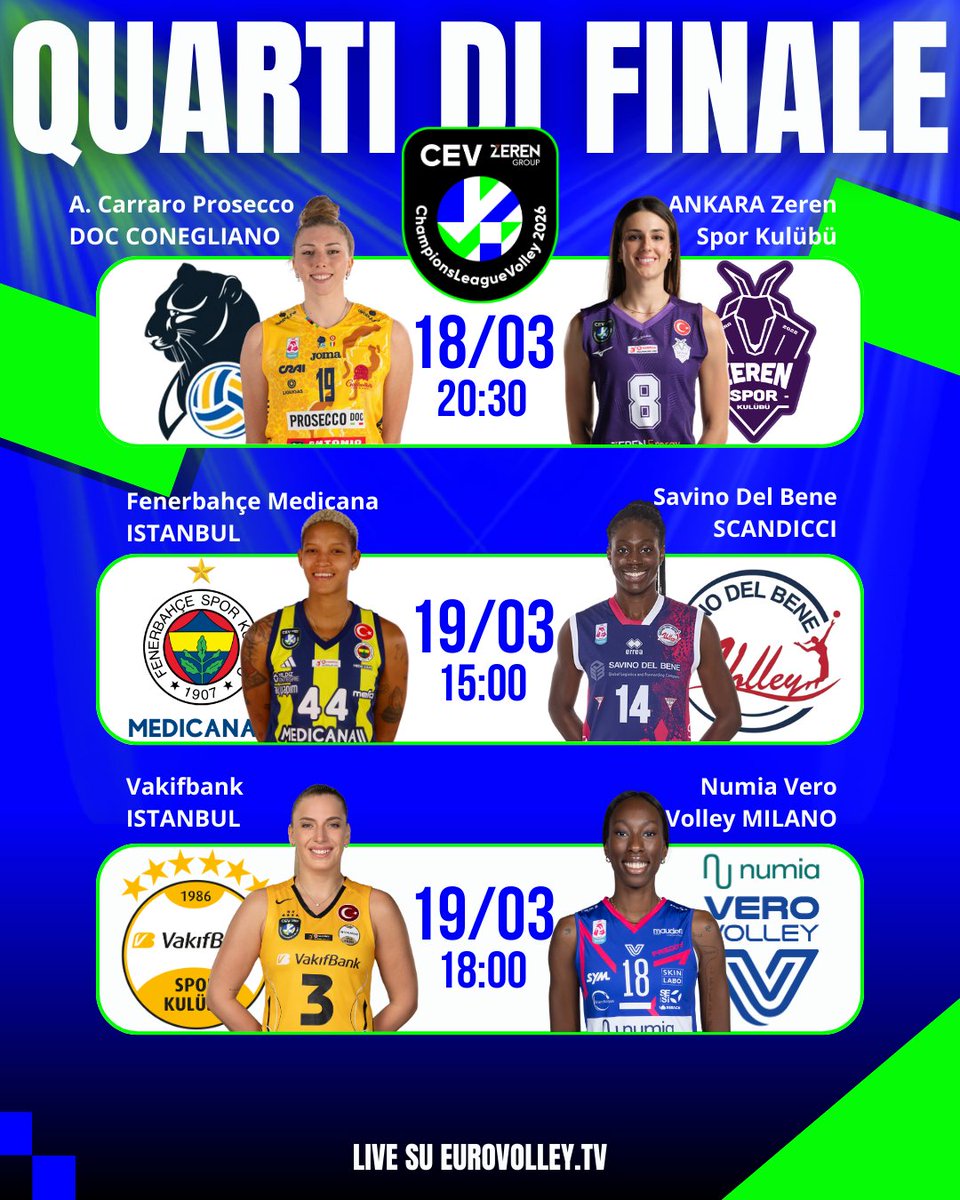 CEVolleyballITA's tweet photo. CALENDARIO DELLA SETTIMANA. ARE YOU READY? 🔥
#CEV #CEVChampionLeague #volley #volleyball https://t.co/RlUxSCUWqM