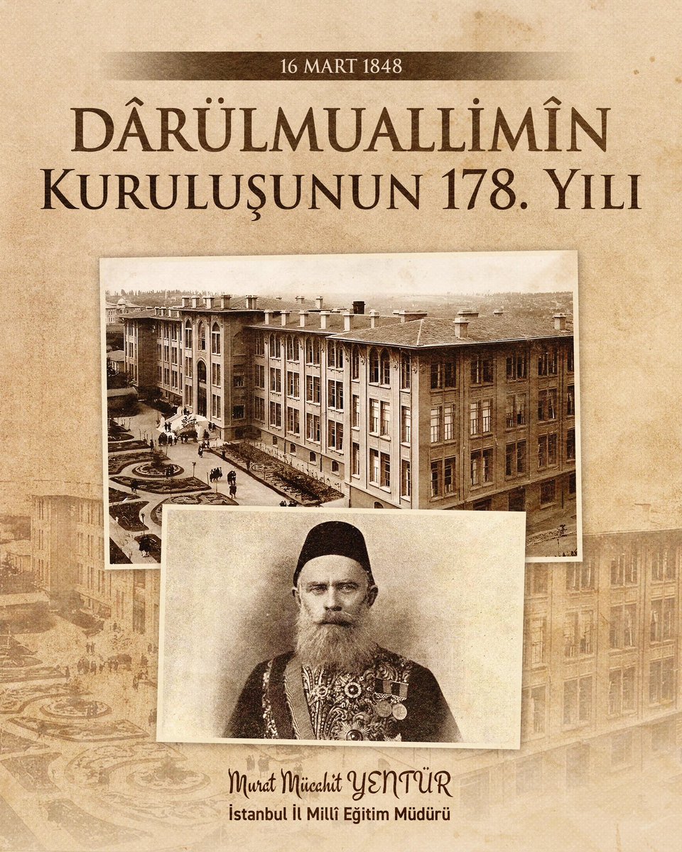Bugün; maarif tarihimizin köklü çınarlarından Dârülmuallimîn’in kuruluş yıl dönümünü idrak ediyoruz.

Ahmet Cevdet Paşa ile başlayan öğretmen yetiştirme geleneğimiz; Dârülmuallimîn’den günümüze uzanan güçlü birikimiyle, Millî Eğitim Akademisi vizyonu doğrultusunda yarınlarımızı