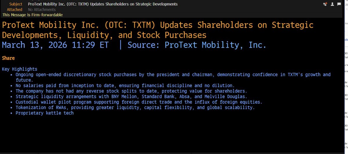 Dr_Jamaloodeen's tweet photo. #TXTM 
$TXTM 

⸻
Bloomberg Terminal:- 

This is institutional visibility, global access, and serious market recognition.

The $TXTM Tribe continues to execute beyond expectations.

We don’t speculate.
We build.
We deliver.

#TXTM #Bloomberg #InstitutionalVisibility #OTCID #Execution
