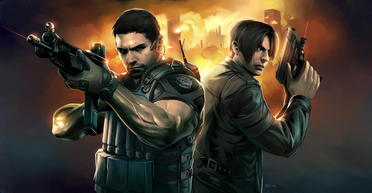 EMannLand's tweet photo. Wandering who #LeonSKennedy is married to? 
It’s #ChrisRedfield lol I’m kidding 😆 
Here is something I painted for my Girlfriend’s birthday back in 2012. I put together a whole #ResidentEvil birthday party and this was on the cake🙂
#fanart
@CapcomUSA_ @RE_Games #バイオハザード https://t.co/xNTQSIcggP
