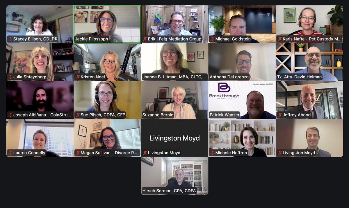 divorcedgirlJP's tweet photo. Another great DGS networking meeting! It almost felt like we were at a cocktail party. Lots of positivity, good energy, and a few laughs. To my DGS trusted professionals: thanks for supporting each other!

#divorcedgirlsmiling #divorce #divorcesupport #trustedprofessionals https://t.co/dBcfydhLp3