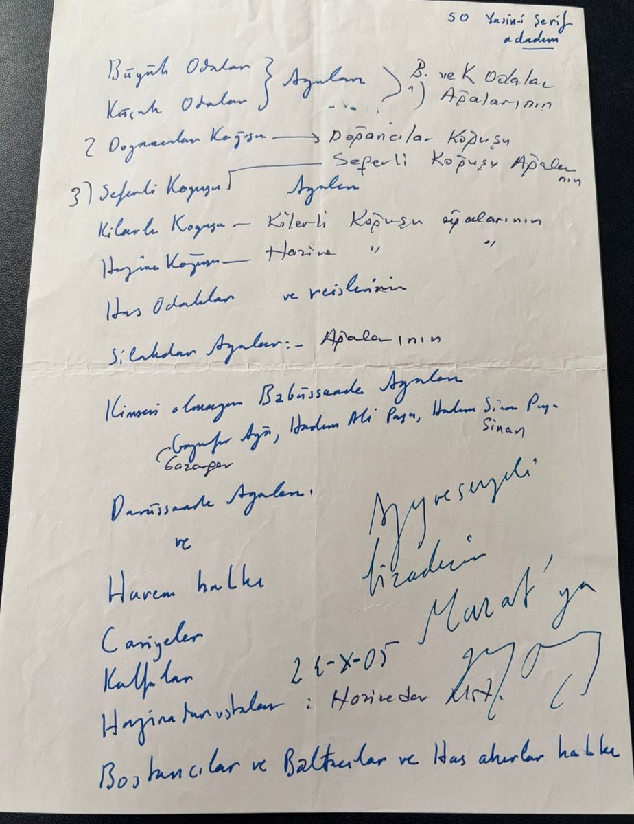 gundemedairhs's tweet photo. Prof. Dr. Erhan Afyoncu:

İlber Ortaylı  hocamız samimi bir Müslümandı, fakat bunu birilerine göstermekten hassaten ictinab ederdi. 

Hocamız, Topkapı Sarayı Müzesi'nde ilginç bir âdet başlattı. 

Ramazan'da Topkapı Sarayı’nda görev yapmış ağalar, cariyeler ve diğer hizmetliler için hatim okuttu. 

Müdür olduğunda başlattığı bu âdedi sonraki yıllarda da devam ettirdi. Her Cuma muhakkak ağalar ve cariyeler için hayır yapar, Kur’an okur ve okuturdu. 

Bunu özellikle Osmanlı teşrifatına uygun bir şekilde Hırka-i Saadet ziyaretlerinden sonra yaptırırdı.  Hatim duasına davet edilenler arasında muhakkak Saray’ın o dönemdeki “çalışanları da” bulunurdu. 

Topkapı Sarayı Müzesi müdürü olduğu 2005 yılı Ramazan’ın da ağalar ve cariyeler için hatim indirttiği gibi kendisi de 50 Yasin-i Şerif adamış. 

Fotoğraftaki listeyi bizzat İlber Hocamız, Murat Bey’e bir hatıra olarak vermiş. Listede kimler için dua edildiği yazıyor. İlber hocamız bizzat kendisi “50 Yasin-i Şerif adadım” yazmış.