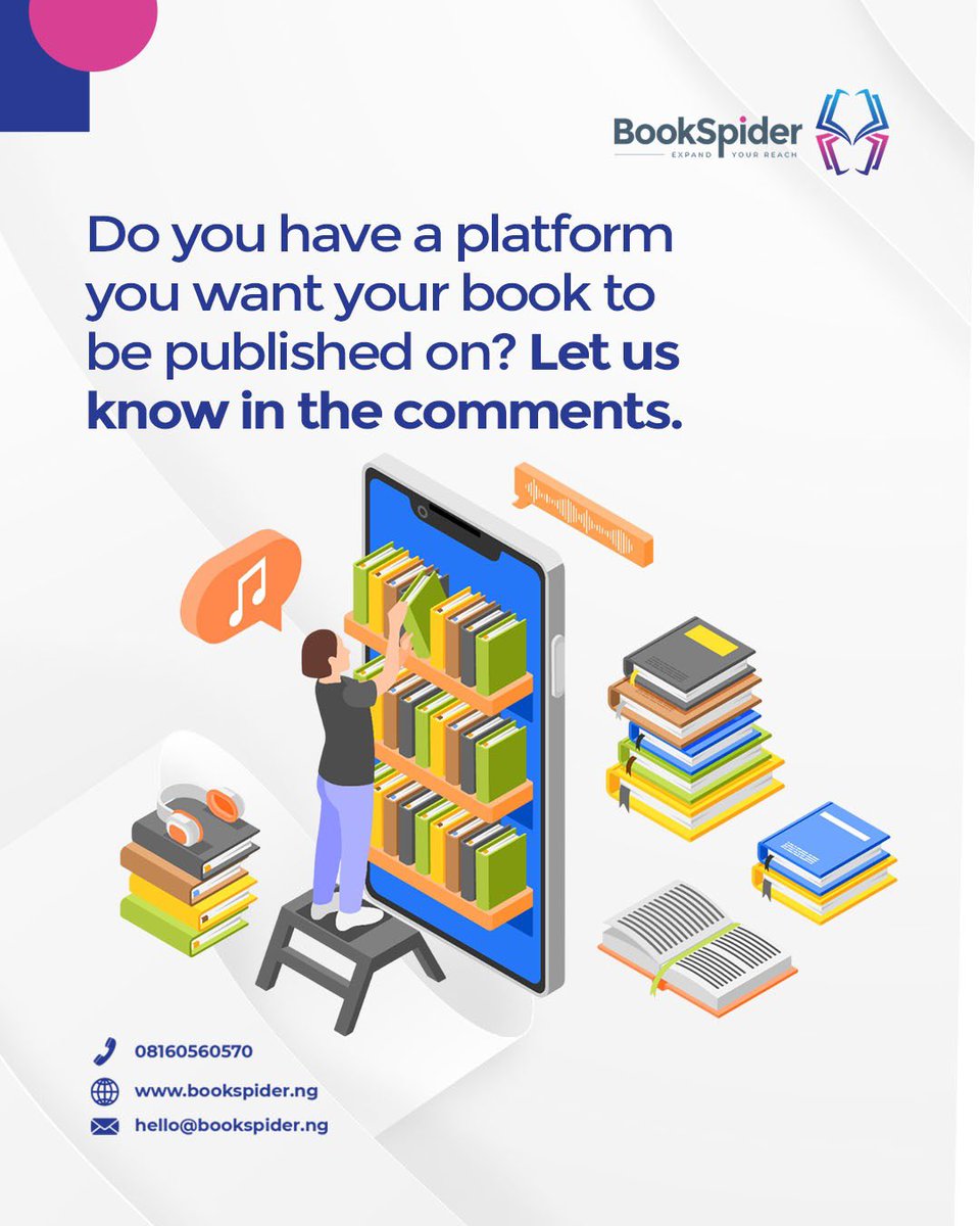 bookspiderng's tweet photo. The world of publishing is vast, and where you choose to host your work depends on your audience and goals.
At BookSpider, we don’t just edit; we also ensure your manuscript is formatted and ready for the platform of your choice.
#bookspider #publishingplatforms #twitterauthors https://t.co/mKKht17n4y
