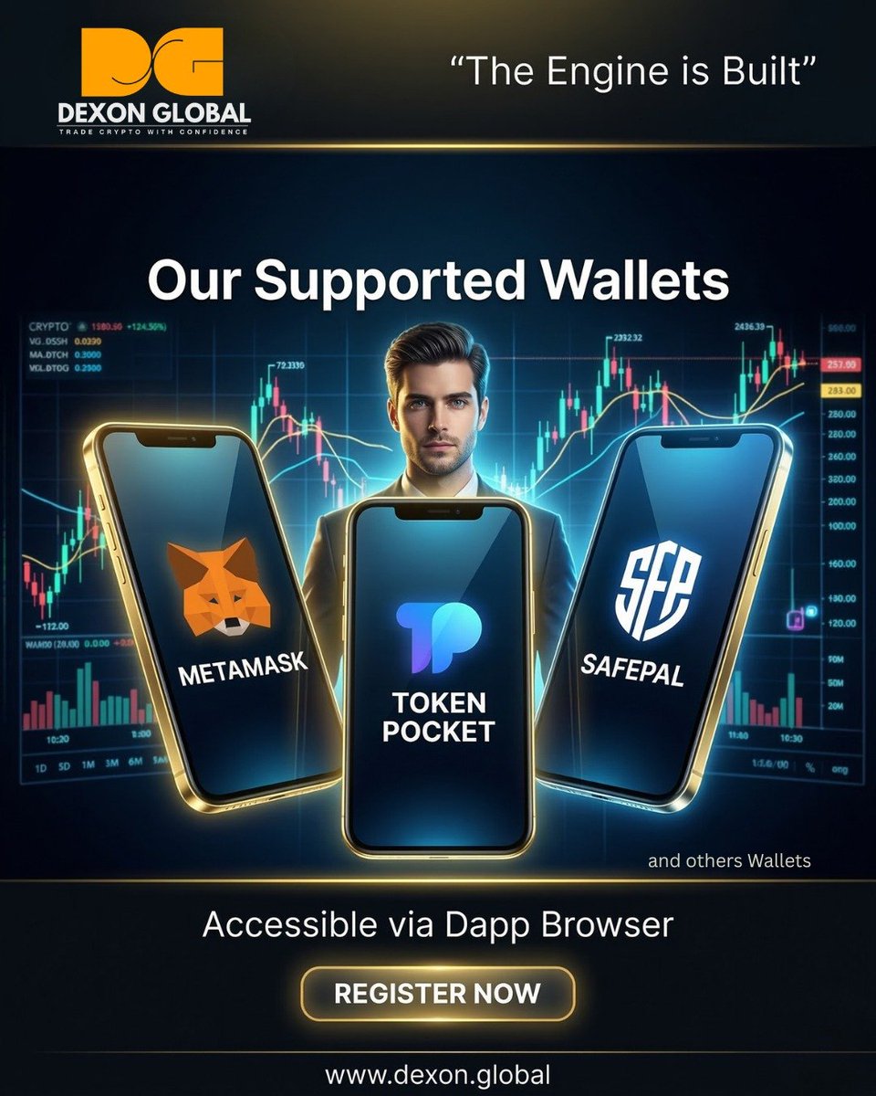 DexonGlobal's tweet photo. Dexon Global supports major Web3 wallets 🔓

🎯 Fast onboarding
📊 Seamless DApp access
💡 Built for the next generation of traders

Don’t watch the market. Be inside it.

👉 Join now: https://t.co/V0eQ20rFqI

#Dexon #CryptoIndia #Web3Access #DigitalWealth #BlockchainEcosystem https://t.co/TY0wGISI6h