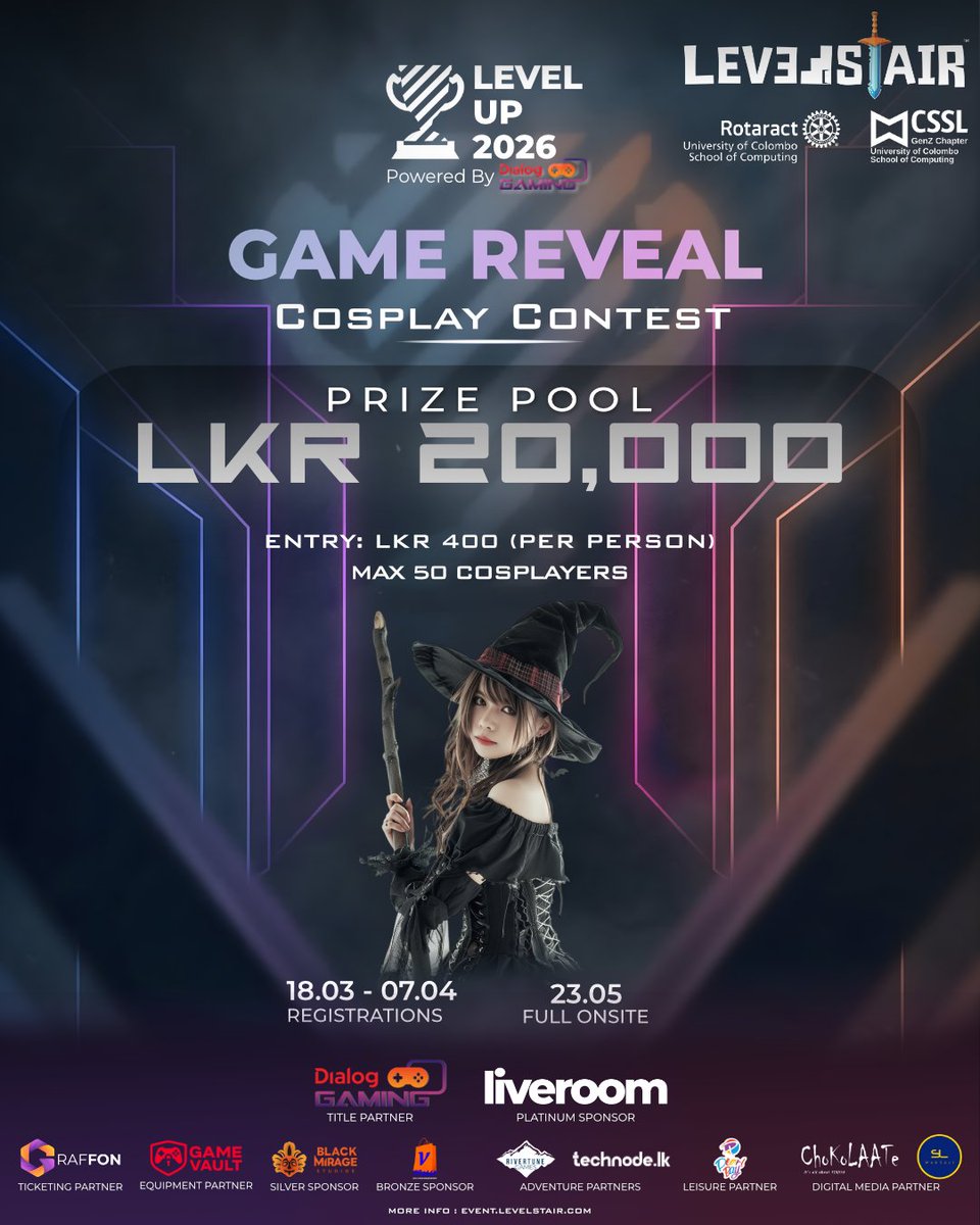 levelstair's tweet photo. Game Title Reveal

ALL WORLDS • ONE STAGE

Event Page: https://t.co/BfiOaIAXqk

#LevelUp2026
#AllWorldsOneStage
#LKGDC
#Levelstair
#RACUCSC
#CSSLGenZUCSC https://t.co/01AXfwDS0y