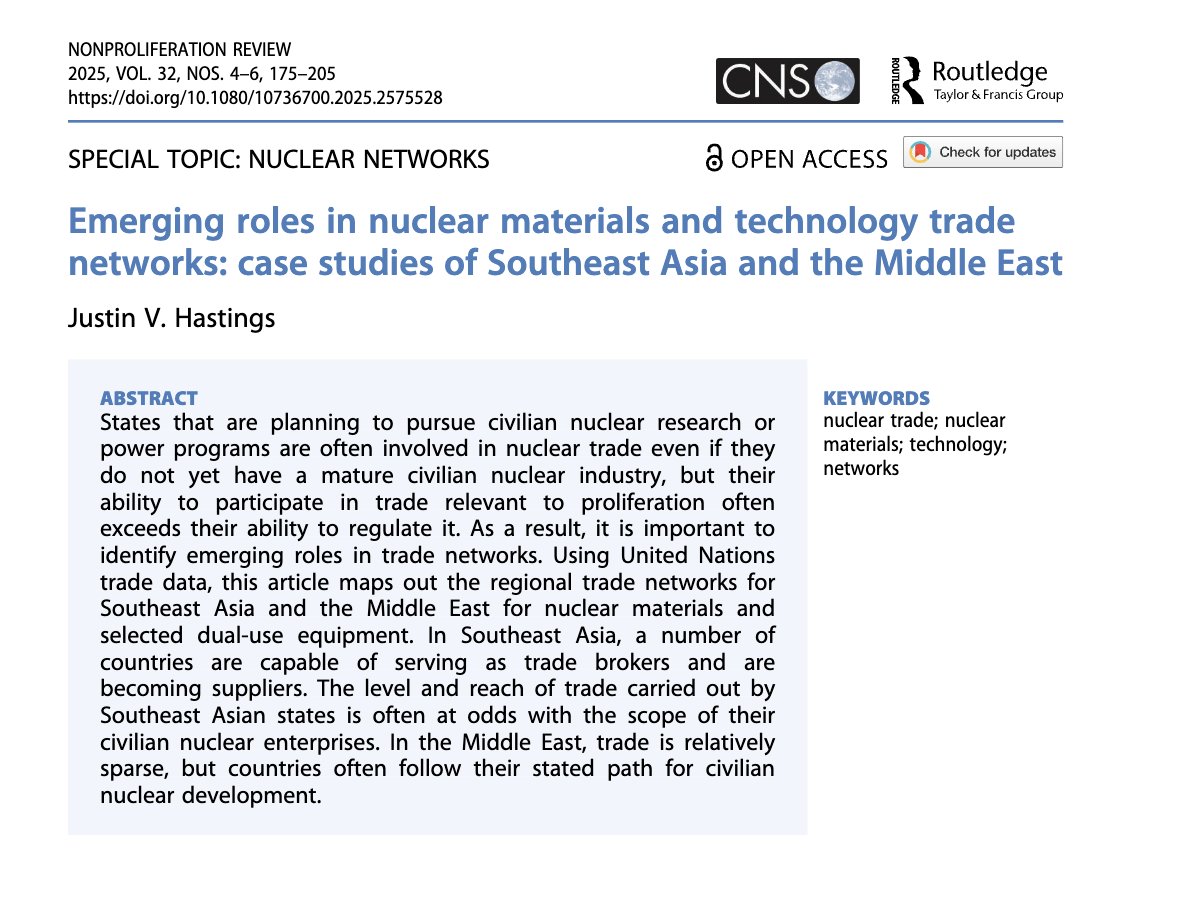 The Nonproliferation Review (NPR) tweet media