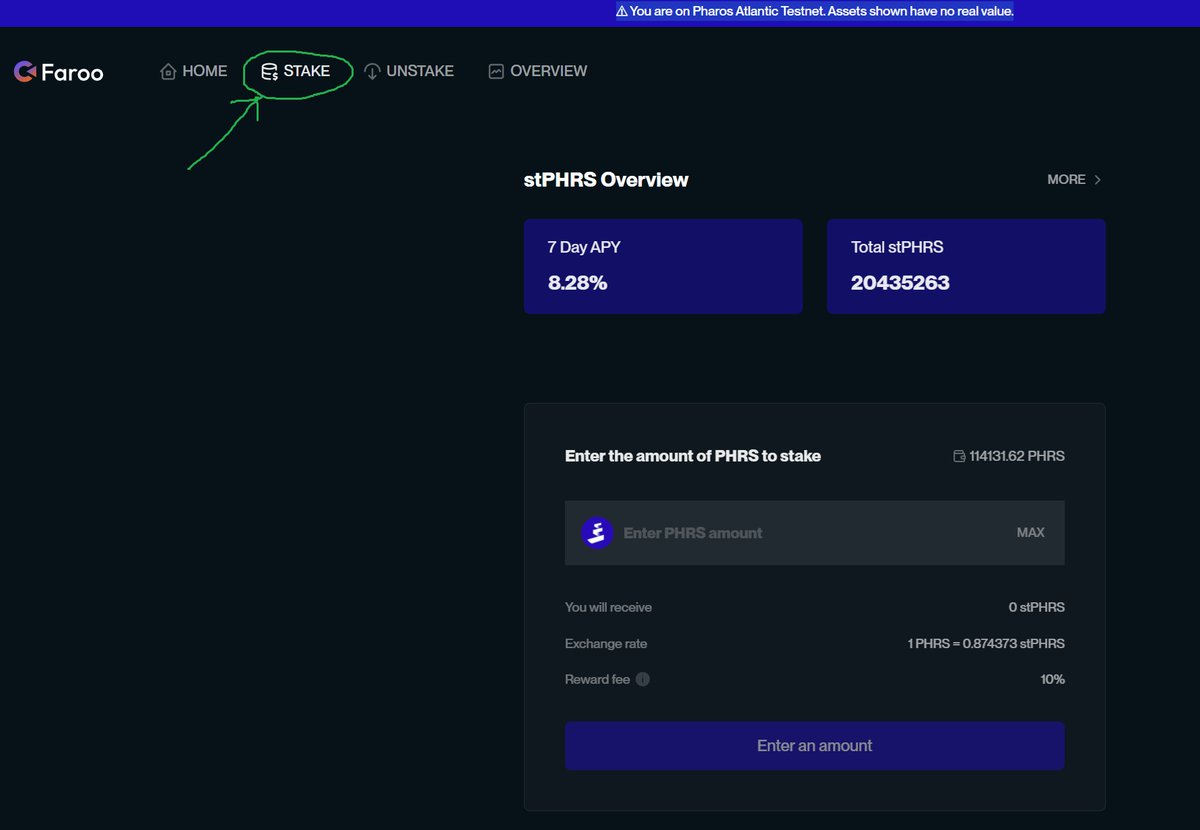 Finally <a href="/Farooxyz/">Faroo</a>  has been officially launched on the <a href="/pharos_network/">Pharos | Testnet Live</a> Atlantic testnet.
I recommend you complete their tasks on Discord and set up staking on their website. faroo.xyz/stake