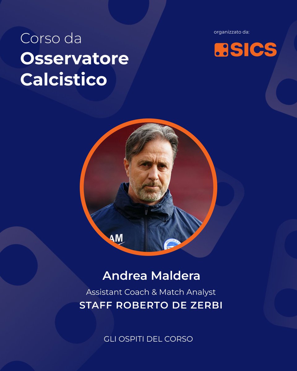 sicssport's tweet image. Ad una settimana esatta dall'inizio della Terza Edizione del Corso Osservatore SICS, vi presentiamo oggi Andrea Maldera, allenatore e collaboratore tecnico con una lunga esperienza negli staff di club e nazionali

#scouting #calcio #matchanalysis #footballanalysis #dati