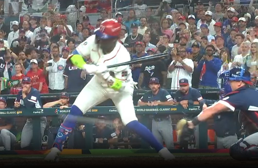 A side view of the final pitch from last night. Absolutely too close to take on a 3-2 count with two outs in the ninth and the tying run on base.

It's closer than people think. #WBC2026